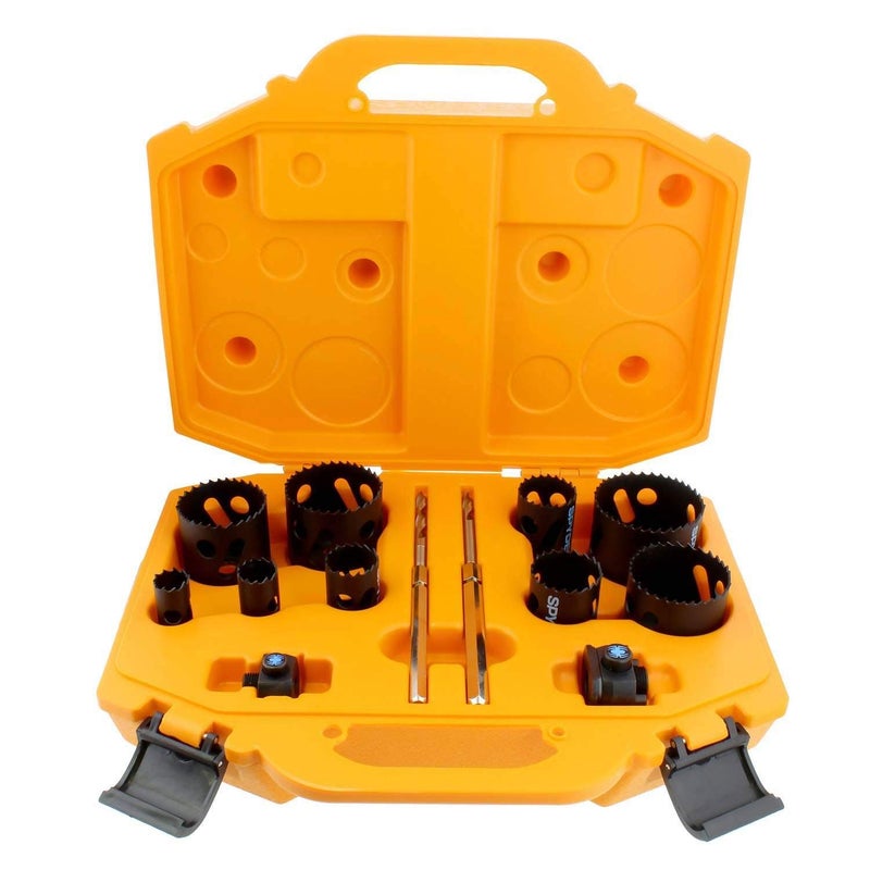 Spyder 600887 13 Piece Bi Metal Steel Hole Cutter Saw Kit with Blades and Arbors - Image 2